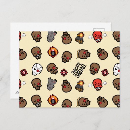 Suicide Squad | Deadshot Emoji Pattern Briefkaart (Voorkant / Achterkant)