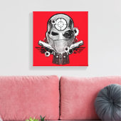 Suicide Squad | Deadshot Masker & Pistolen Tattoo Canvas Afdruk (Insitu (Woonkamer))