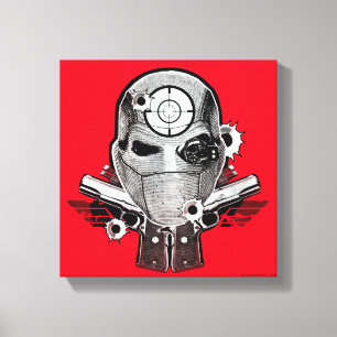Suicide Squad   Deadshot Masker & Pistolen Tattoo  Canvas Afdruk