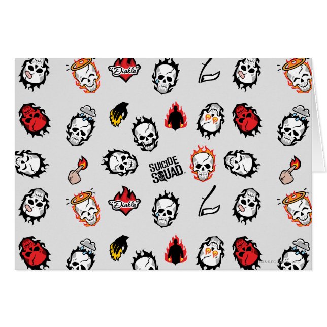 Suicide Squad | Diablo Emoji Pattern (Voorkant Horizontaal)