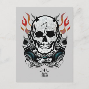 Suicide Squad   Diablo Skull & Flames Tattoo Art Briefkaart