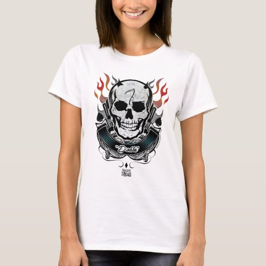 Suicide Squad | Diablo Skull & Flames Tattoo Art T-shirt (Voorkant)