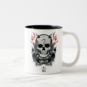 Suicide Squad Diablo Skull & Flames Tattoo Art Tweekleurige Koffiemok