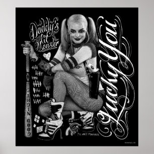Suicide Squad   Foto Harley Quinn Typografie Poster