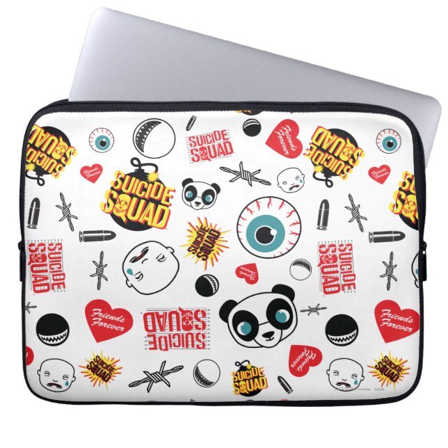 Suicide Squad | Friends Forever Pattern Laptop Sleeve (Voorkant)