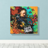 Suicide Squad | Graffiti met kenmerk Rick Flag Canvas Afdruk (Insitu (Houten vloer))