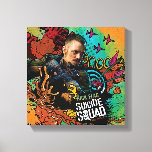 Suicide Squad | Graffiti met kenmerk Rick Flag Canvas Afdruk (Voorkant)