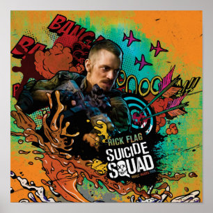 Suicide Squad   Graffiti met kenmerk Rick Flag Poster