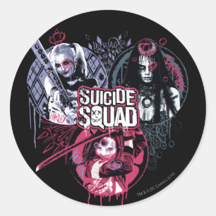 Suicide Squad Graffiti-toegangspasjes voor klein Ronde Sticker