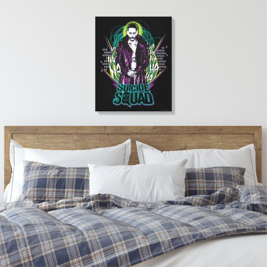 Suicide Squad | Grafisch joker Retro Rock Canvas Afdruk (Insitu (Slaapkamer))