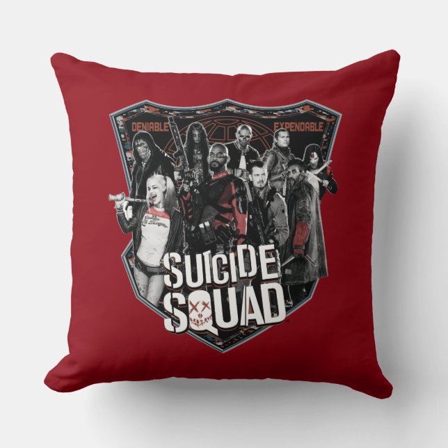 Suicide Squad | Group Badge-foto Kussen (Voorkant)