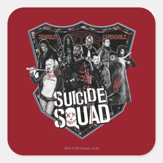 Suicide Squad | Group Badge-foto Vierkante Sticker (Voorkant)