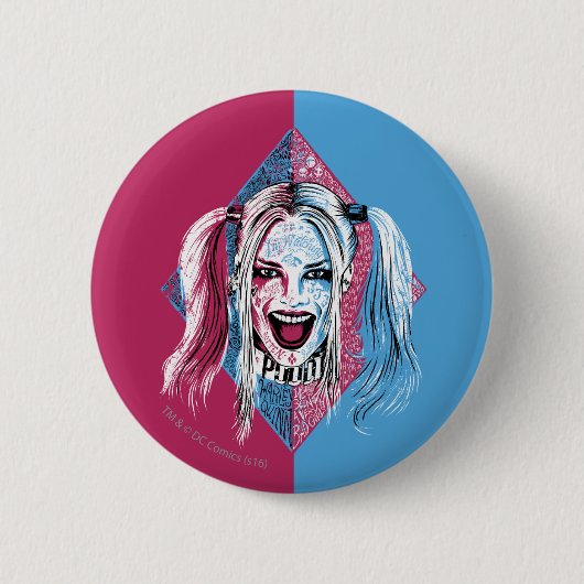 Suicide Squad | Harley Laugh Ronde Button 5,7 Cm (Voorkant)