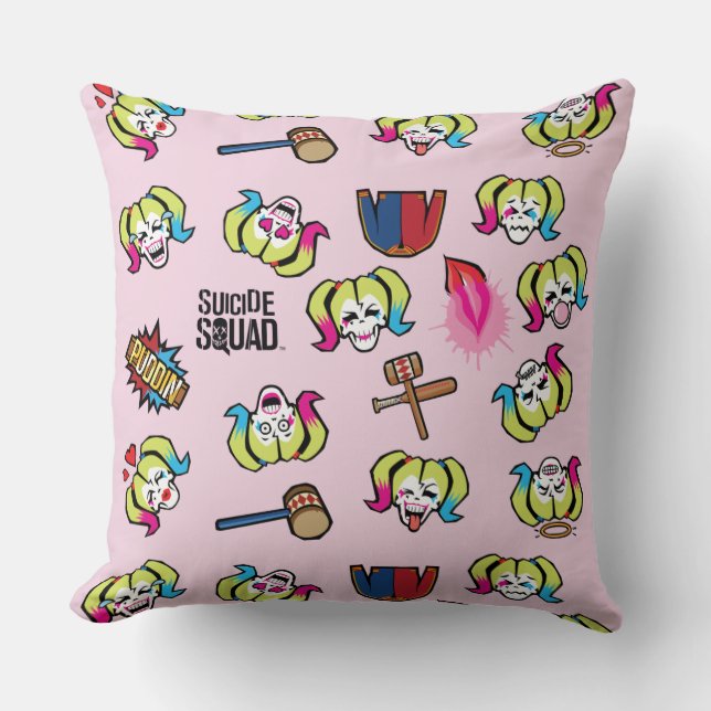 Suicide Squad | Harley Quinn Emoji Pattern Kussen (Voorkant)