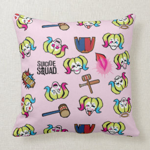 Suicide Squad Harley Quinn Emoji Pattern Kussen
