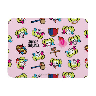 Suicide Squad Harley Quinn Emoji Pattern Magneet