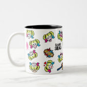 Suicide Squad | Harley Quinn Emoji Pattern Tweekleurige Koffiemok (Links)