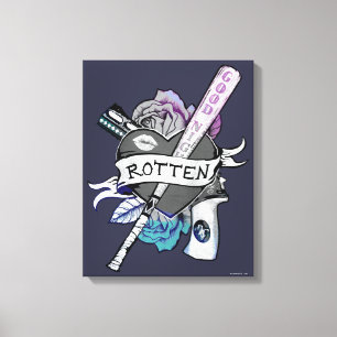Suicide Squad Harley Quinn "Rotten" Tattoo Art Canvas Afdruk