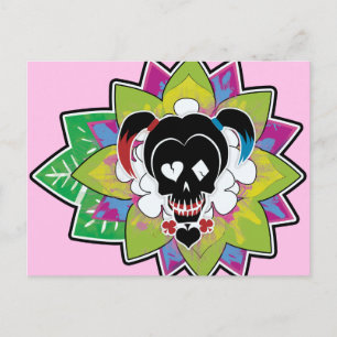Suicide Squad   Harley Quinn Skull Tattoo Art Briefkaart