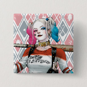 Suicide Squad   Harley Quinn Vierkante Button 5,1 Cm