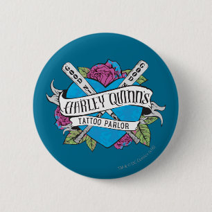 Suicide Squad   Harley Quinn's Tattoo Parlor Heart Ronde Button 5,7 Cm