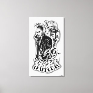 Suicide Squad   Joker en Harley Airborstel Tattoo Canvas Afdruk