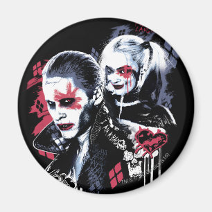 Suicide Squad   Joker & Harley Painted Graffiti Magneet
