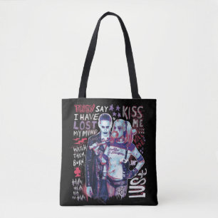 Suicide Squad Joker & Harley Typografie Foto Draagtas
