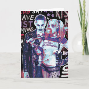 Suicide Squad   Joker & Harley Typografie Foto Kaart