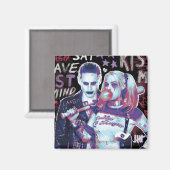 Suicide Squad | Joker & Harley Typografie Foto Magneet (Voorkant / Achterkant)
