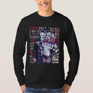 Suicide Squad   Joker & Harley Typografie Foto T-shirt