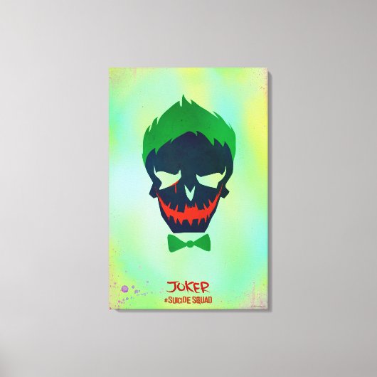 Suicide Squad | Joker Head-pictogram Canvas Afdruk (Voorkant)