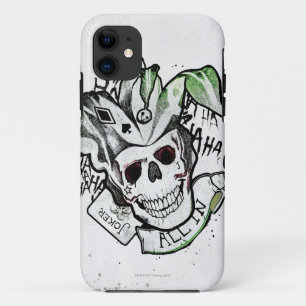 Suicide Squad Joker Schedel "All In" Tatoeage Ku iPhone 11 Hoesje