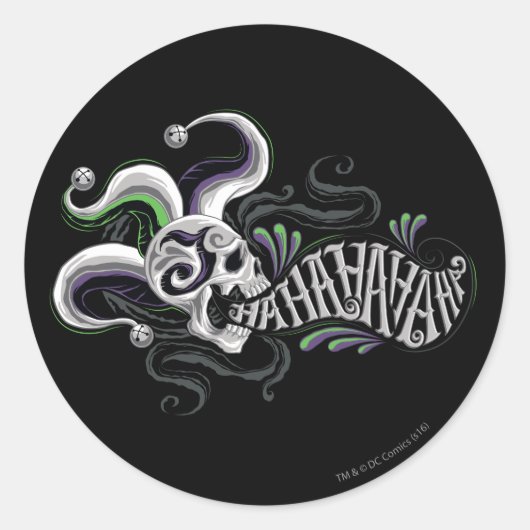 Suicide Squad | Joker Skull - Haha Ronde Sticker (Voorkant)