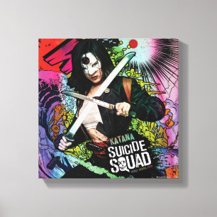 Suicide Squad   Katana Character Graffiti Canvas Afdruk