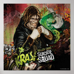 Suicide Squad Killer Croc Character Graffiti Poster