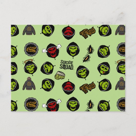 Suicide Squad | Killer Croc Emoji Pattern Briefkaart (Voorkant)