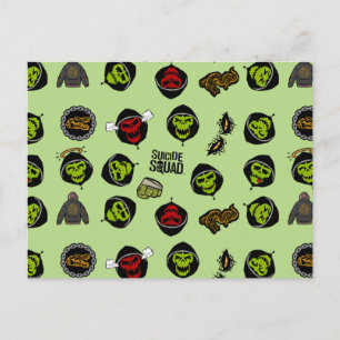Suicide Squad Killer Croc Emoji Pattern Briefkaart