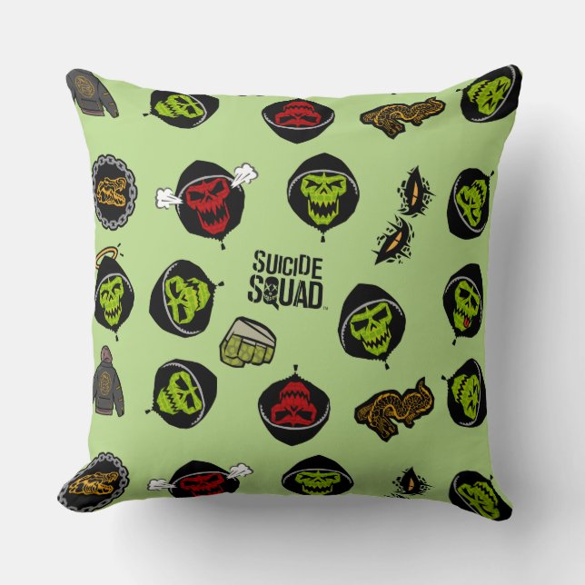 Suicide Squad | Killer Croc Emoji Pattern Kussen (Voorkant)
