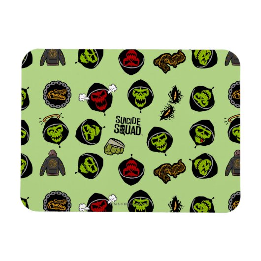 Suicide Squad | Killer Croc Emoji Pattern Magneet (Horizontaal)