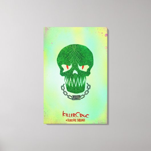Suicide Squad | Killer Croc Head-pictogram Canvas Afdruk (Voorkant)