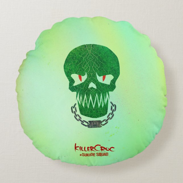 Suicide Squad | Killer Croc Head-pictogram Rond Kussen (Voorkant)
