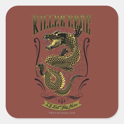 Suicide Squad | Killer Croc Tattoo Vierkante Sticker (Voorkant)