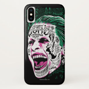 Suicide Squad Laughing Joker Head Sketch iPhone X Hoesje