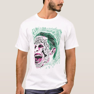 Suicide Squad Laughing Joker Head Sketch T-shirt