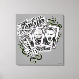 Suicide Squad "Lucky You"-speelkaarten Canvas Afdruk
