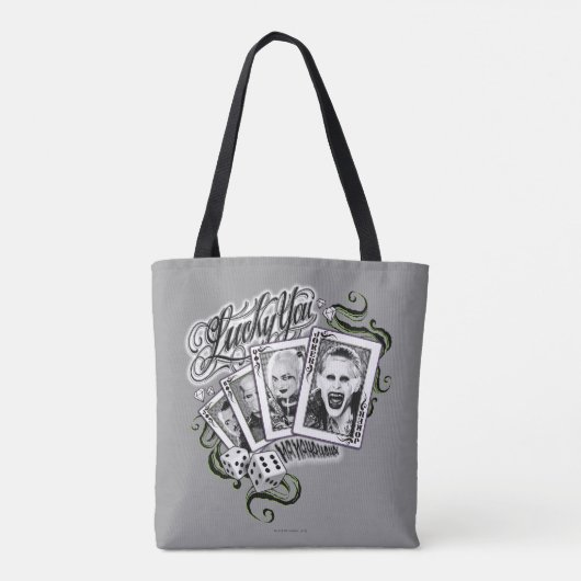 Suicide Squad | "Lucky You"-speelkaarten Tote Bag (Achterkant)