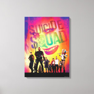 Suicide Squad   Oranje Joker & Squad Movie Poster Canvas Afdruk