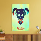 Suicide Squad | Pictogram Harley Quinn Head Canvas Afdruk (Insitu (Woonkamer))