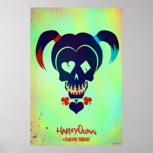 Suicide Squad Pictogram Harley Quinn Head Poster